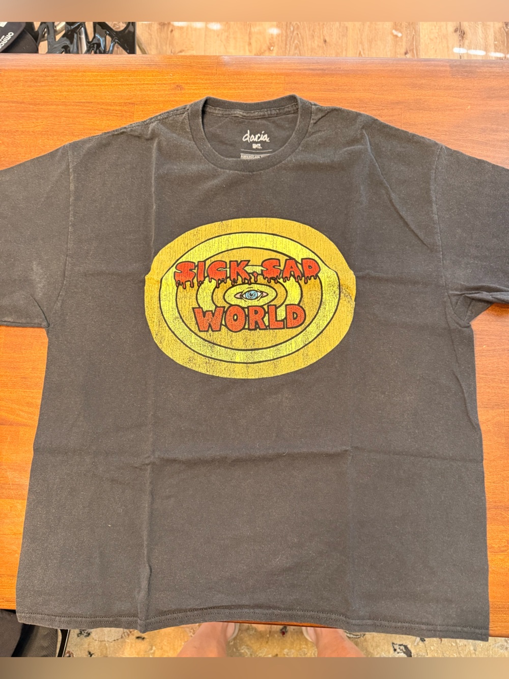 Daria - Sick Sad World Graphic Tee - Black with Yellow & Red Logo
